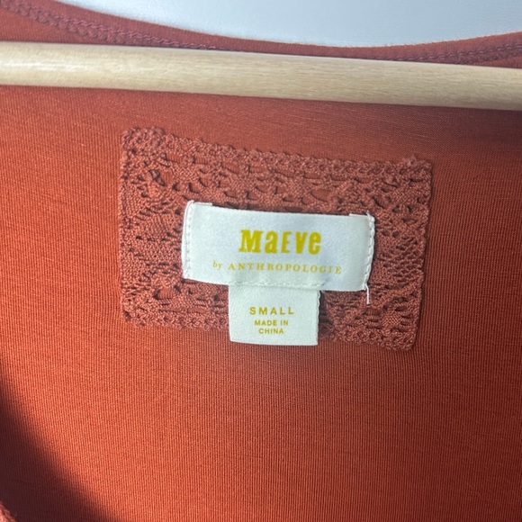 Maeve Anthropologie Gillian Tiered Maxi Dress Rust Color - Picture 5 of 7